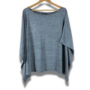 TROUVE Heather Gray Knit Soft Poncho Top Size Large